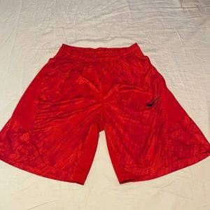 Men’s L red Nike dri-fit basketball shorts